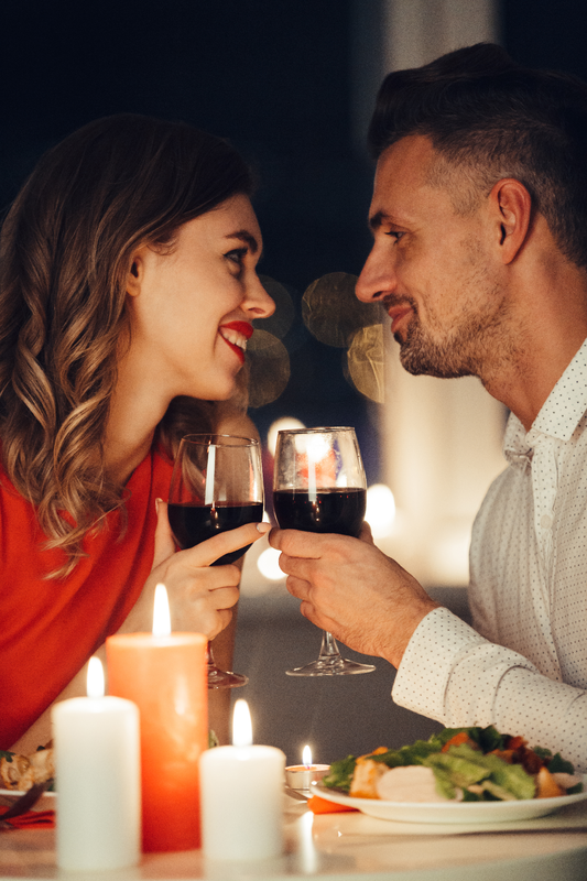 Couple enjoying wine together