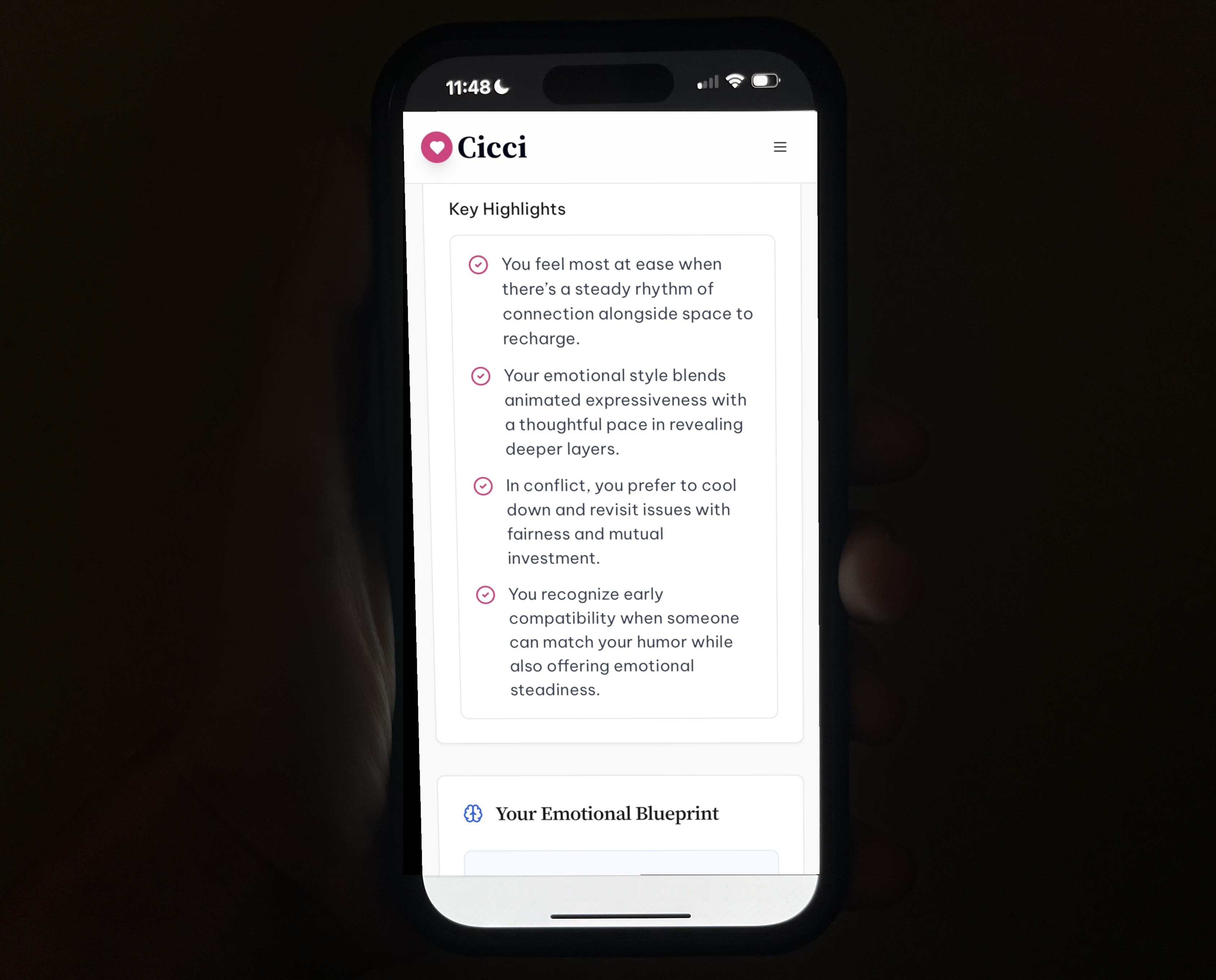 Personal insights report preview